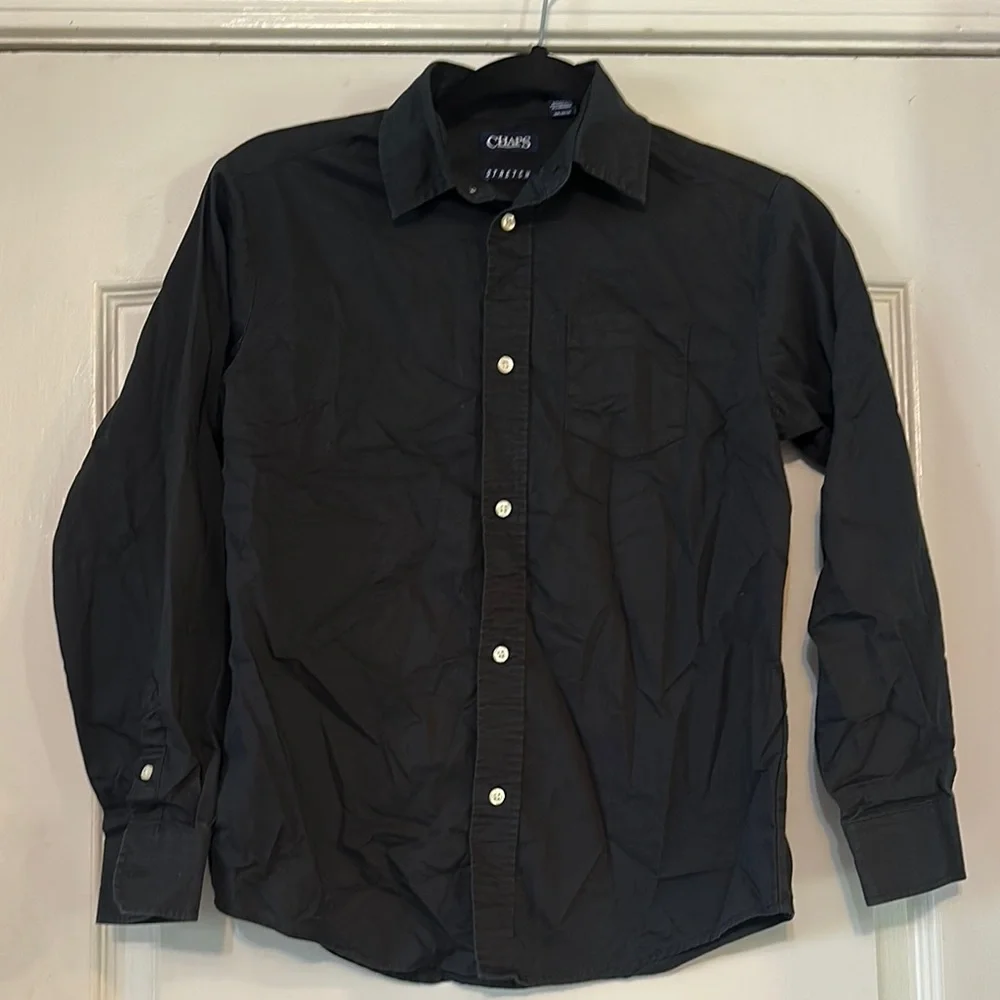 Chaps Black and White Button Down Shirt - Picture 1 of 9